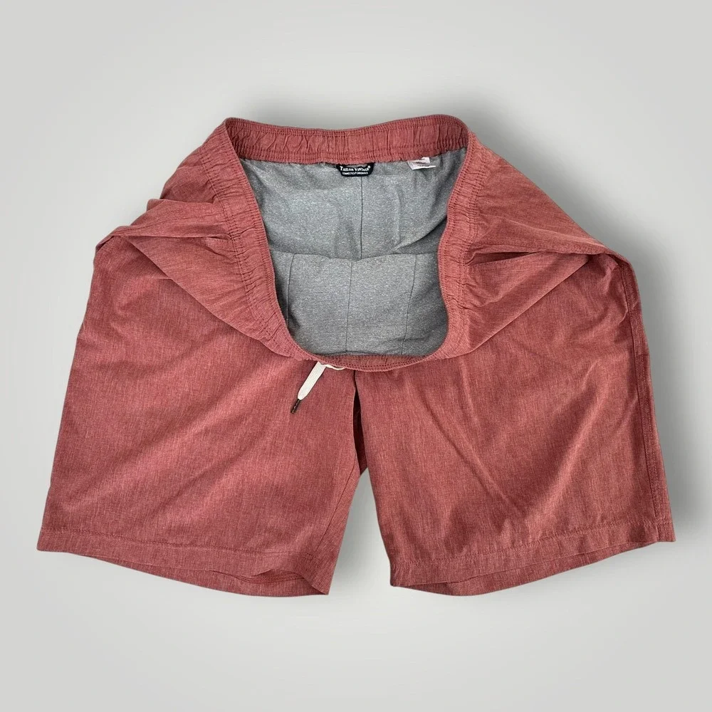 Tailor Vintage Shorts Mens‎ 2XL Red Drawstring Swim Trunks Liner 19.5x9 Stretch